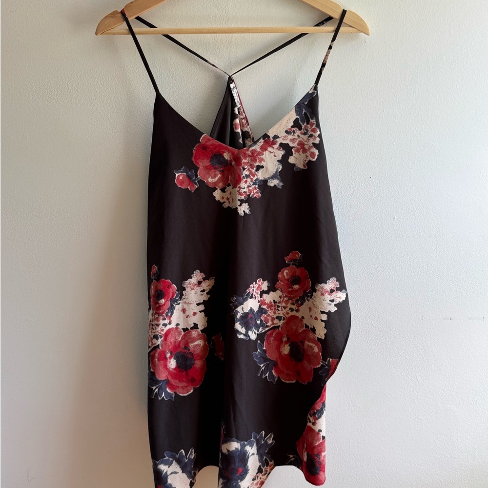 Free People Black and Red Backless Camisole